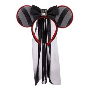Disney Parks Star Wars Darth Vader Veil Minnie Mouse Ears Headband - NEW